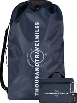 Flightbag voor backpack 60–90L met TSA-slot – Rugzakhoes voor vliegtuig – 2-in-1 flight bag & regenhoes – Navy blauw – Thousandtravelmiles