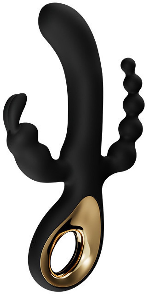 Daity Rabbit Vibrator voor Vrouwen – G-spot & Clitoris Stimulatie – 3-in-1 Dames Vibrator – 10 Vibratiestanden – Oplaadbaar & Waterdicht – Luxe Silicone - Zwart