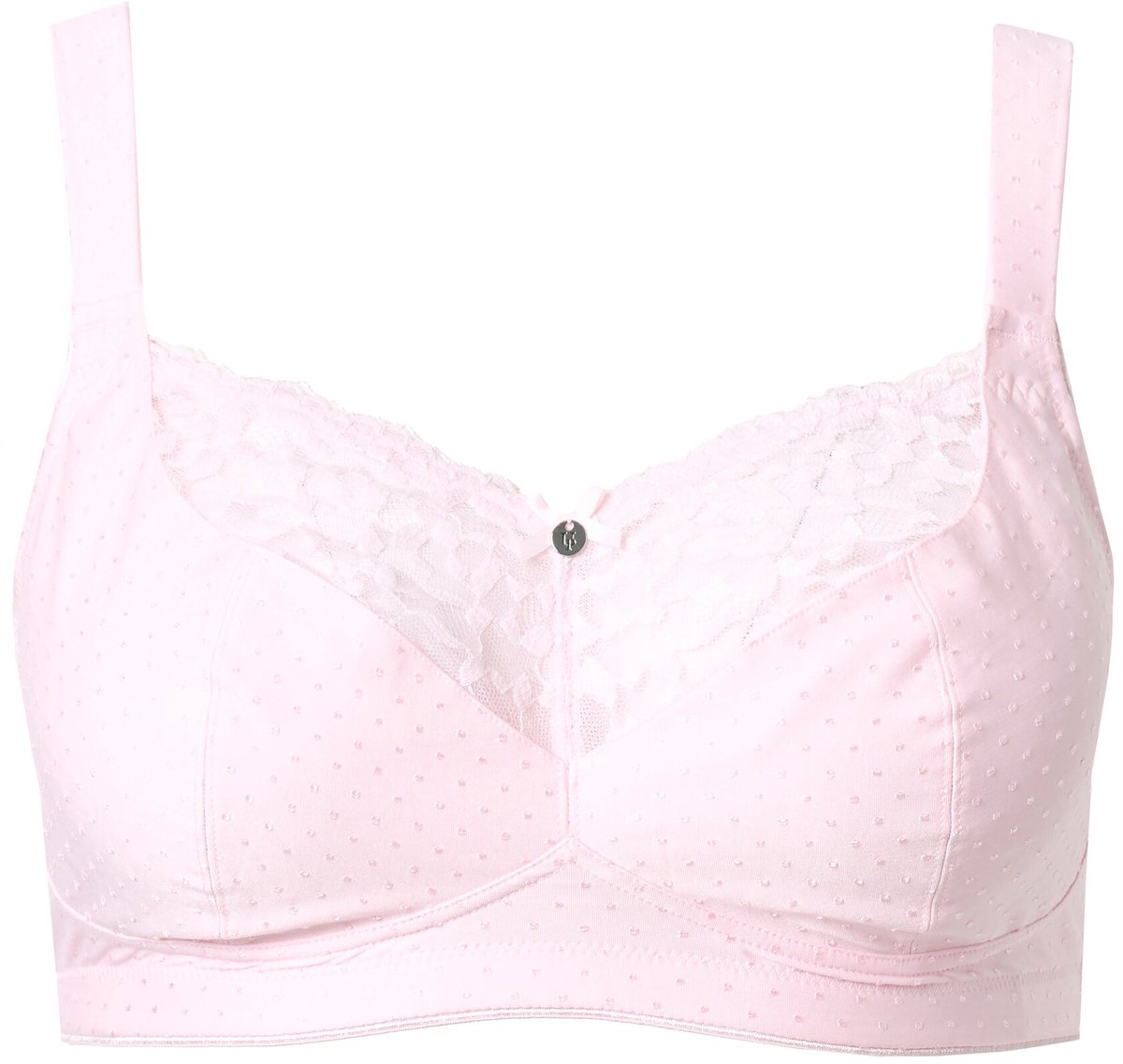 Ulla Popken Dames - Comfortbeha kant zonder beugel - Babyroze