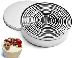 Gsedaox-Kookringen-12 stuks-Bakring-Antiaanbakvormen-Uitsteekvorm-Taartringen-Bladerdeegringen-Cakeringen-Moussering-Deeg Koekjes Malletjes-ronde koekjesvormpjes
