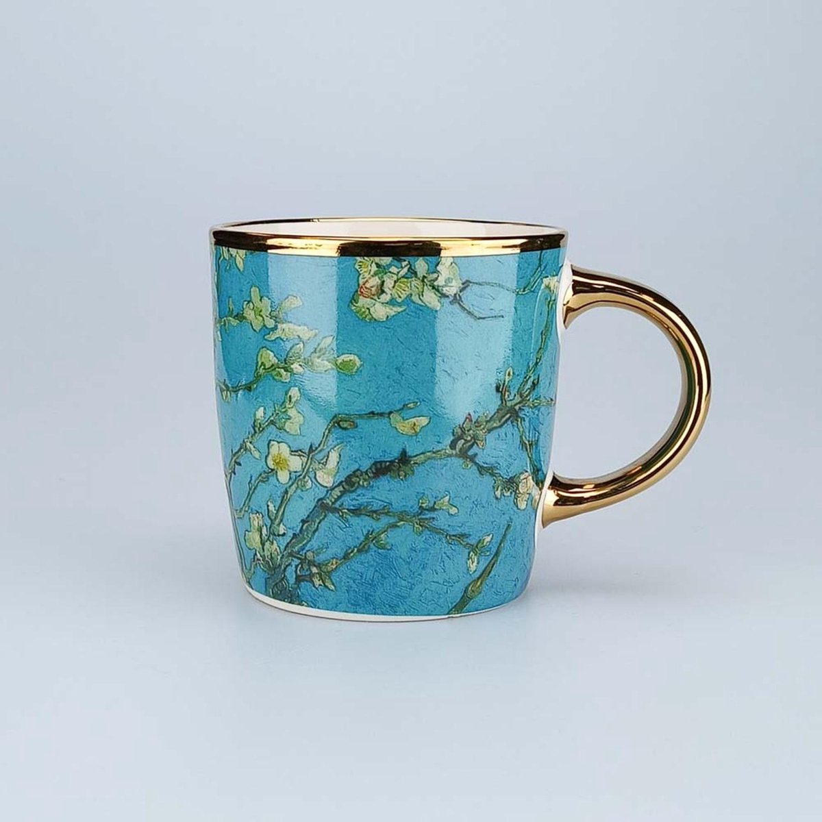 Beker - Vincent van Gogh - theemok - amandelbloesem - turquoise - Love and Flowers