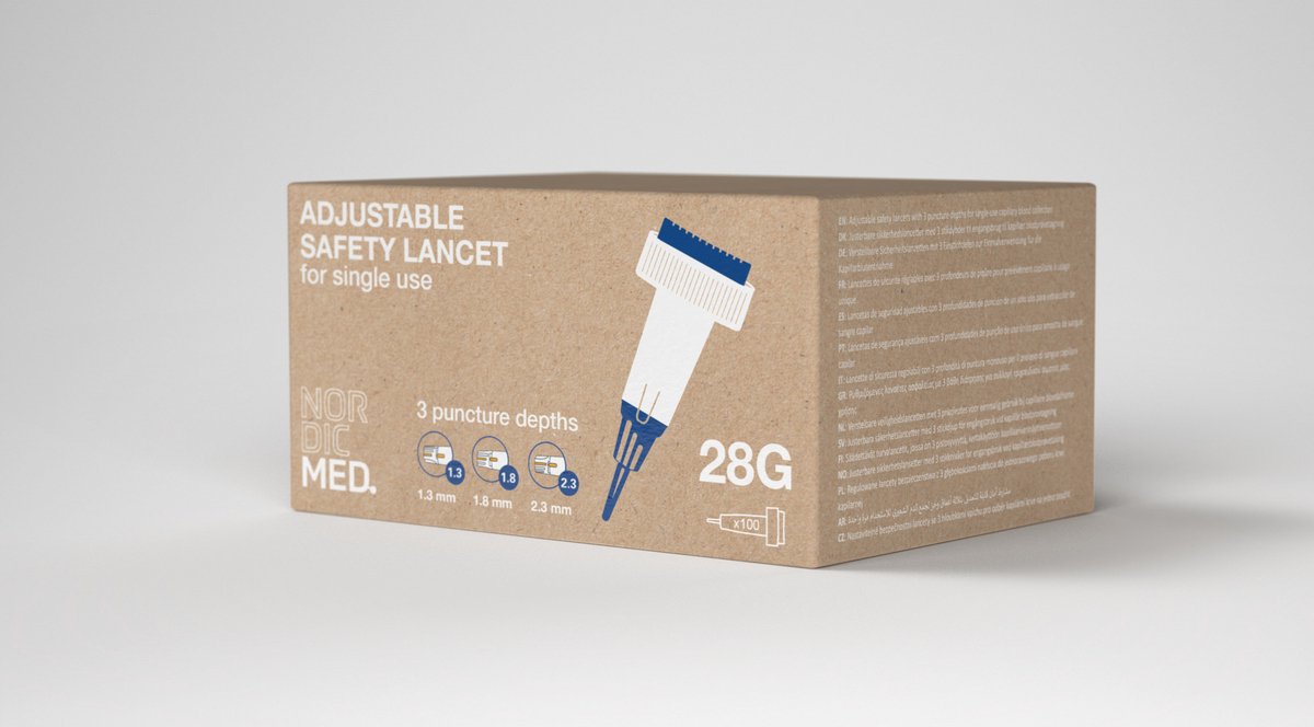 NordicMed Verstelbare Veiligheidslancet 28G – comfortabel & betrouwbaar