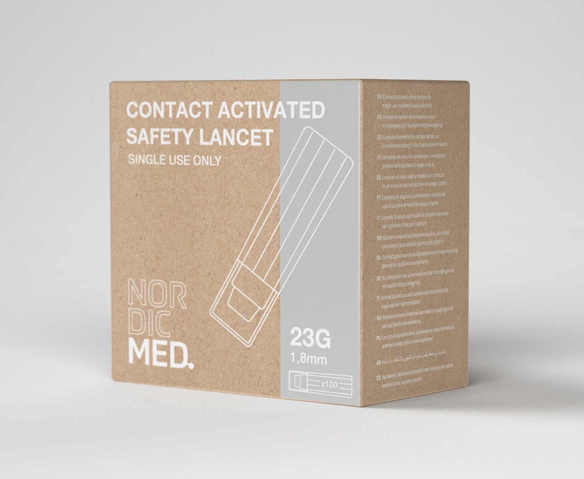 NordicMed Contact-Geactiveerde Veiligheidslancet 23G x 1,8 mm – comfortabel & betrouwbaar