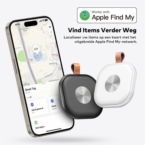 Locatie Tracker - GPS Tracker - GPS Volgsysteem - Bluetooth Tracker - Real-time Tracking - Smart Tag – Key Finder - Koffer Tracker - Bagage Tracker - Werkt met Apple Find My App - Zwart