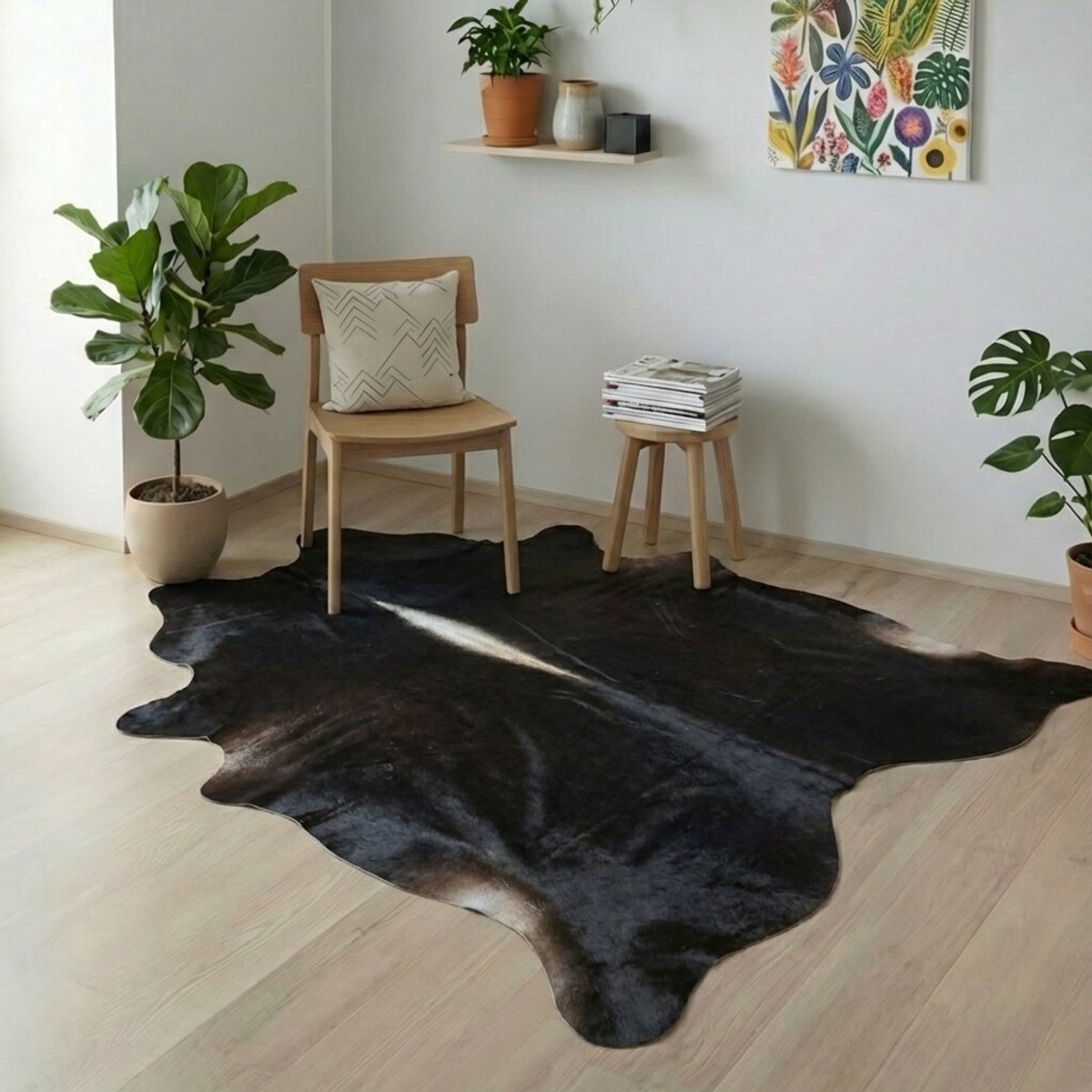 Koeienhuid Vloerkleed - Effen / Solid / 0174 - 218 x 179 cm - Koeienkleed / Koeienvel / Dierenvel / Dierenhuid / Koehuid Tapijt