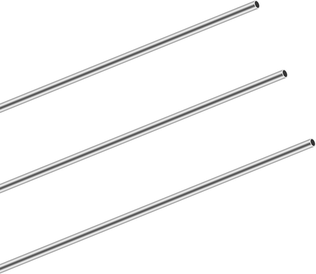 Cosensi - Roestvrijstalen ronde buizen 7mm - 0,4mm wanddikte 300mm lengte - naadloze buis voor industriële machines - doe-het-zelf ambachten (3 stuks)
