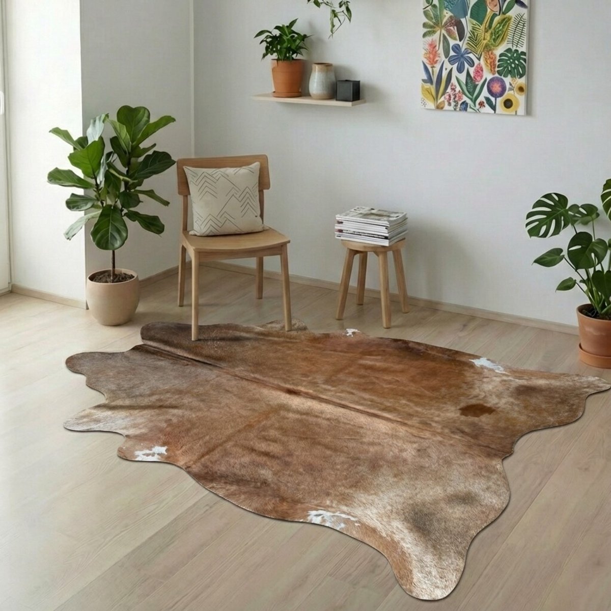 Koeienhuid Vloerkleed XL (Groot) - Effen / Solid / 0182 - 225 x 195 cm - Koeienkleed / Koeienvel / Dierenvel / Dierenhuid / Koehuid Tapijt