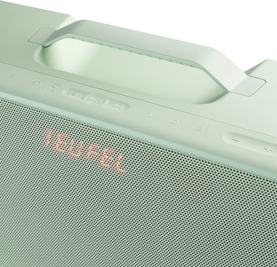 Teufel BOOMSTER 4 Robuuste Bluetooth-luidspreker met 2.1-stereosysteem Geluidssysteem DAB+ en FM-RDS-radio, tot 23 uur batterijduur, bescherming tegen spatwater volgens IPX5-norm, USB-C - mintgroen van Merkloos — afbeelding 4