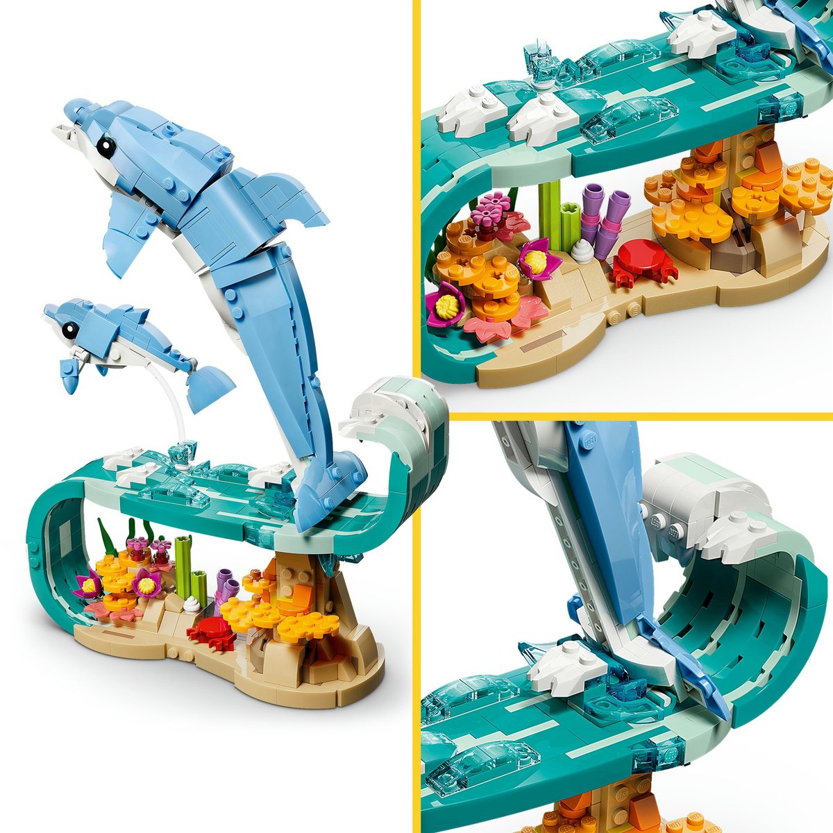 LEGO® Creator 3in1 Zeedieren: Prachtige Dolfijnen - Bouw Om tot een Zeepaardje of Krab - 31385 – foto 6