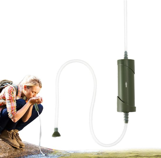 GOLDJU Waterfilter Voor Buiten – 5000 Liter Schoon Drinkwater, 0,01 Micron Filter, Met Rietje & Karabijnhaak – Ideaal Voor Kamperen, Wandelen & Survival