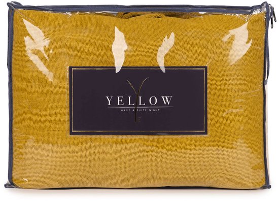 Yellow ICA Plaid - 100% Katoen - 140x200 cm - Goud