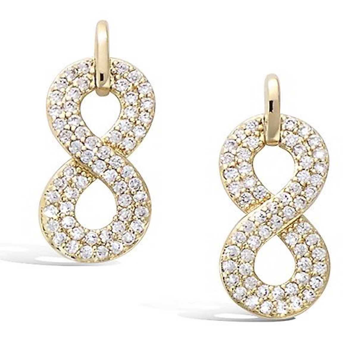 CHIVAL - Oorbellen 18K Verguld Goud "Infinity Sparkle" - Elegant, Hypoallergeen, Luxe, Cadeau voor haar, Sieraad, Tijdloos, Steentjes, Liefde, Romantiek, Geschenkverpakking, Kerst, Zirkonia