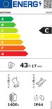 Energie-efficiëntielabel voor Nothing Phone, klasse C, 43 uur 17 min batterijduur.