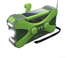 Ynkkvre - Powerstation - Zonnegenerator - Noodvoorziening Stroom - Generator - Aggregaat - Zonnepaneel - 10000mAh Capaciteit - AM/FM Radio & Zaklamp - SOS Alarm - Zonne- & Handmatige Oplading