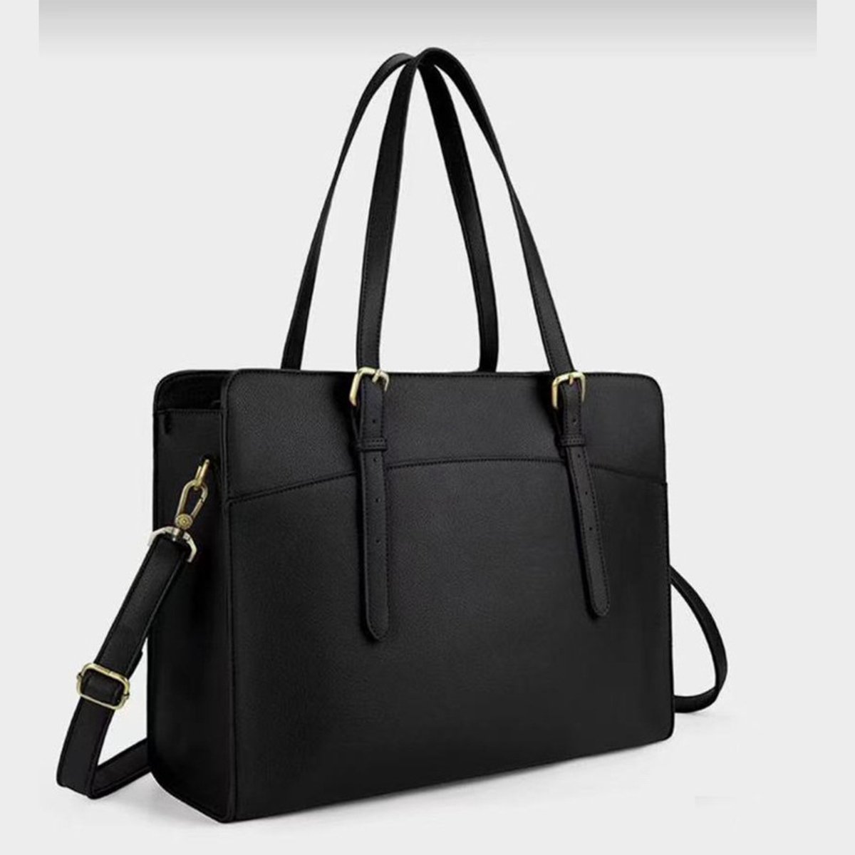Handtas Shopper Dames Grote Zwarte Handtas Lederen Schoudertas Werktas Grote Laptop Business School Tas 15,10 Inch
