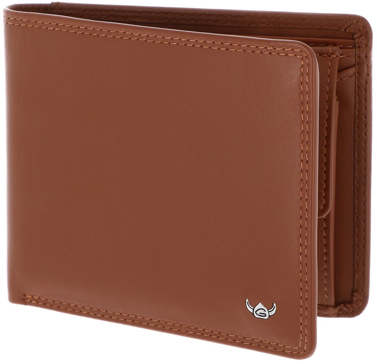 Golden Head Leren portemonnee Polo RFID Protect Scheintasche mit RV 1395 Cognac bruine