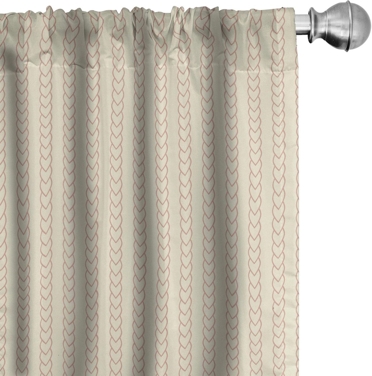 ABAKUHAUS Retro Gordijnen – 2x75x245 cm – Crème/Lichtroze – microvezel Creme