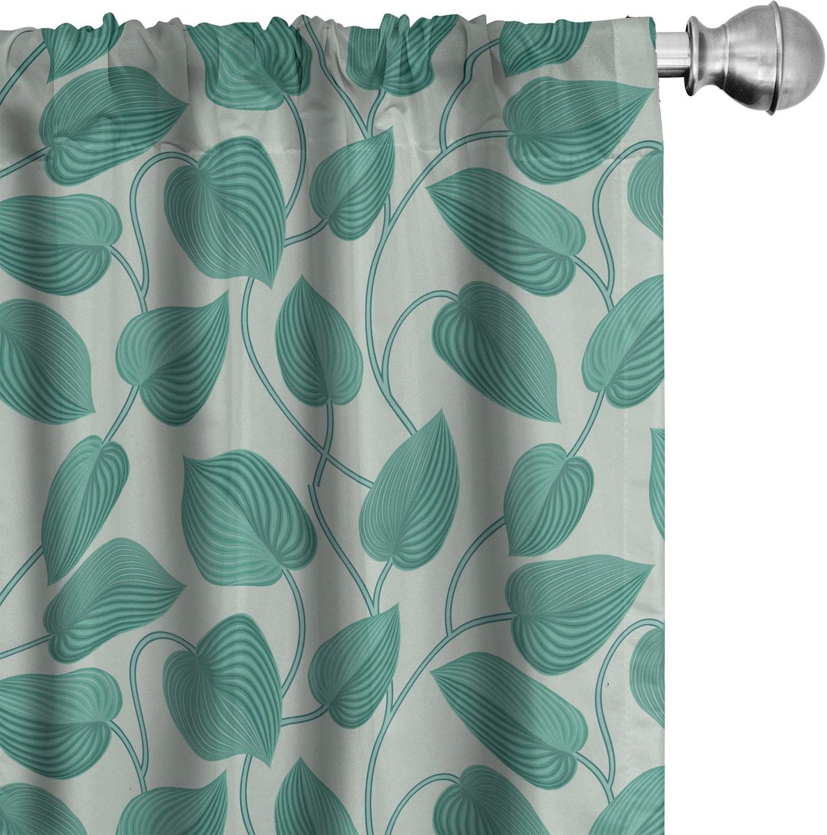 ABAKUHAUS 2-delige set voorhangen – microvezel – Seafoam groen 75×175 cm Witgroen