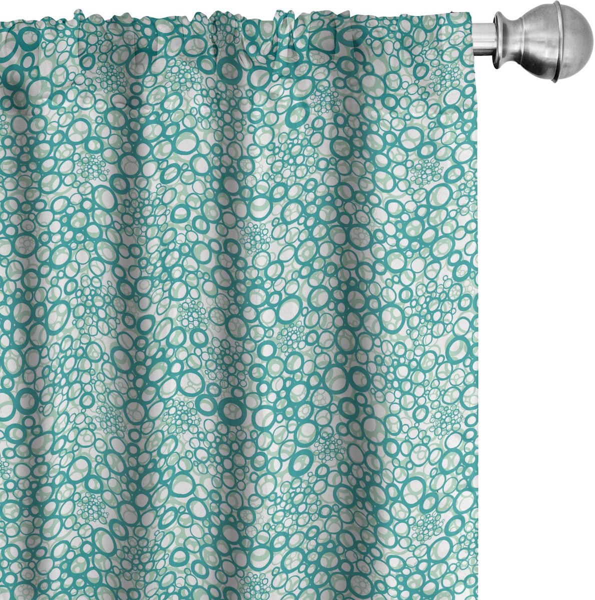 ABAKUHAUS Abstrakt Bubbels – Gordijnen – 2x75x225 cm – Microvezel – Amandel Groen Seafoam