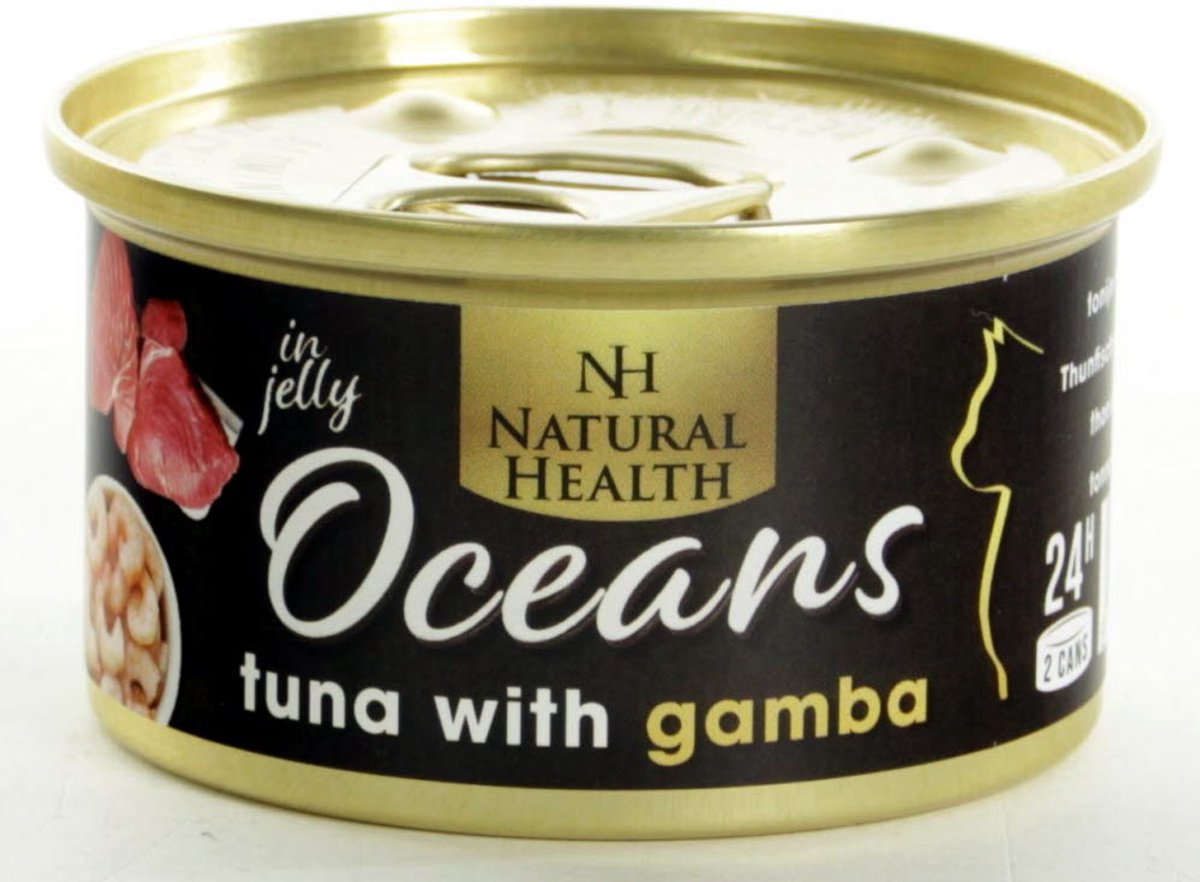 Natural Health Cat Oceans Tuna & Gamba Multipack 24 X 85 Gram + Gratis Schuurman Snack