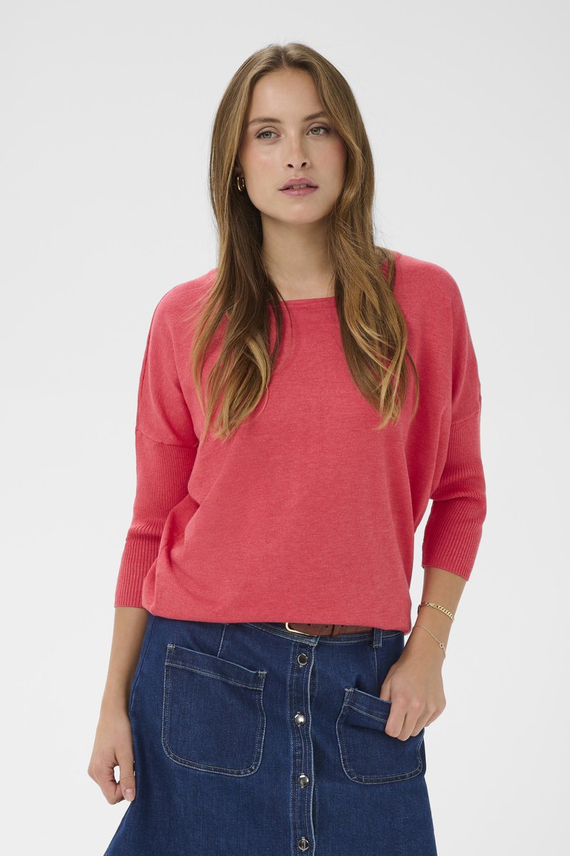 Saint Tropez A2561, MilaSZ R-Neck Pullover Dames Trui - Honeysuckle Melange