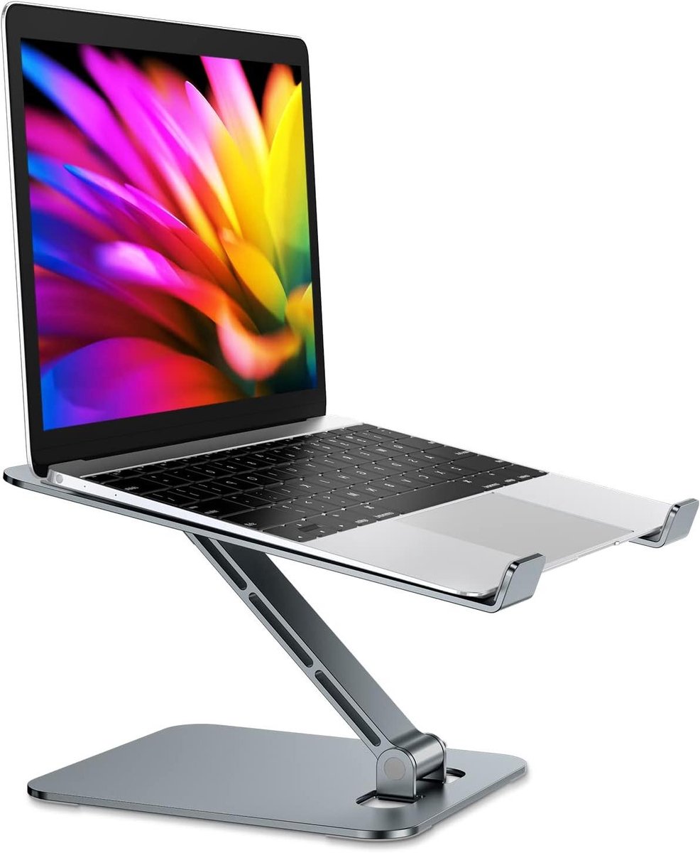 Cosensi - Laptopstandaard incl. ergonomische pc-houder voor 10-16 inch laptops - Grijs