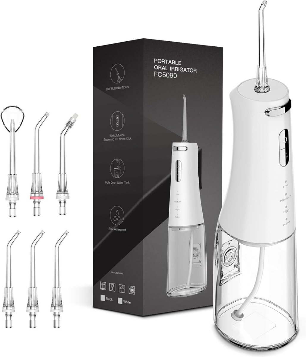 Irrigator Dental - Tanden Water Flosser Draadloos - 4 Standen Monddouche - 300 Ml - Beugelflossers - Oplaadbaar - Draagbaar - Waterdichte Monddouche - Professioneel Flossen - Reinigingsgereedschap Voor Tanden