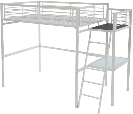 Vente-unique Hoogslaper metaal wit 140 x 190 cm CASUAL