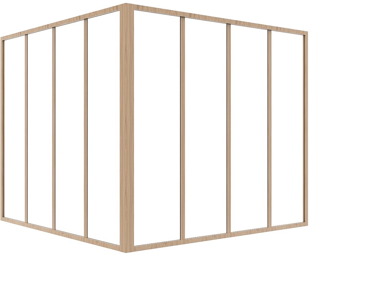 Vente-unique Hoekraam werkplaats van gepoedercoat aluminium - L120 x B120 x H105 cm (B x H) -Licht naturel - BAYVIEW