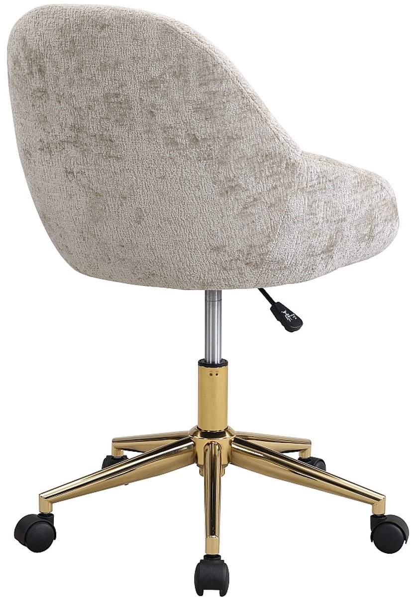 Vente-unique NAODY Bureaustoel Stof Beige en Goud - afbeelding 2
