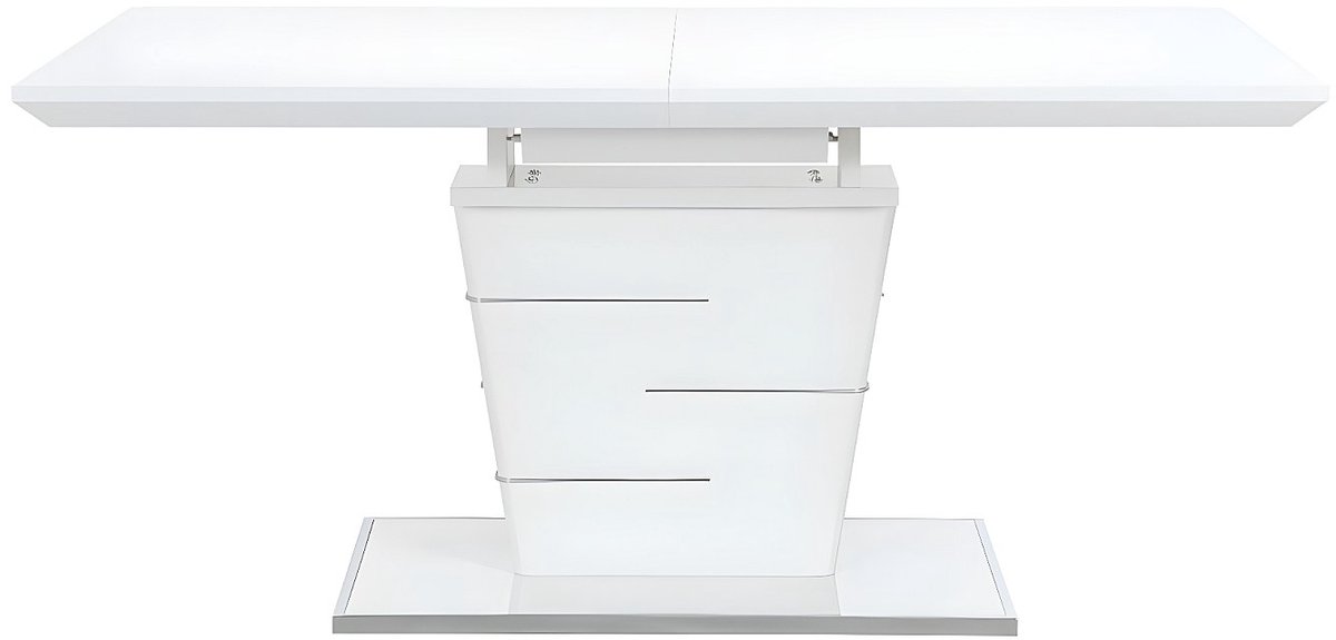 Vente-unique Uitschuifbare eettafel AMELLE - 6 tot 8 zitplaatsen - Witgelakt MDF