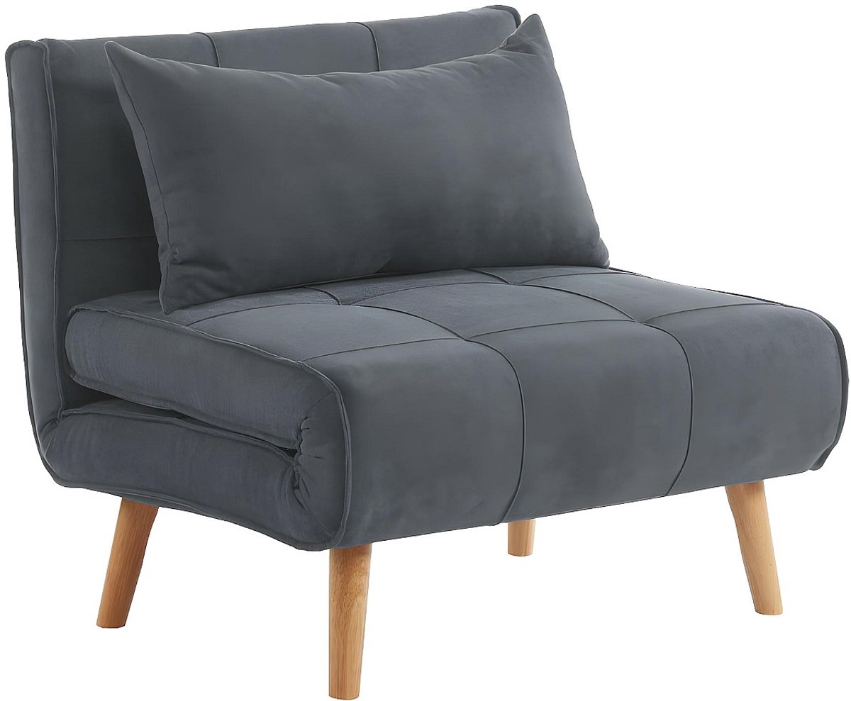 Vente-unique 90 cm slaapfauteuil in grijze stof CHILA Grijs