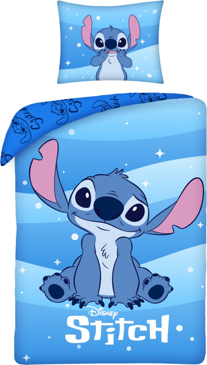 Stitch sterren dekbedovertrek 140 x 200 cm - 70 x 90 cm - katoen