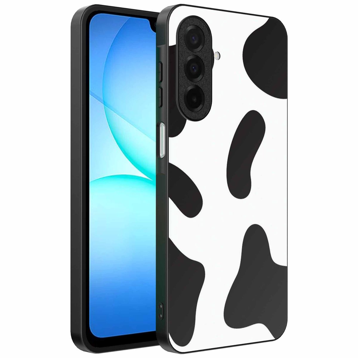 Geschikt voor Samsung Galaxy A17 Telefoonhoesje met Koeienvlekken Opdruk - TPU Backcover Case With Cow Patches Design - Smartphonica geschikt voor Samsung Galaxy A17