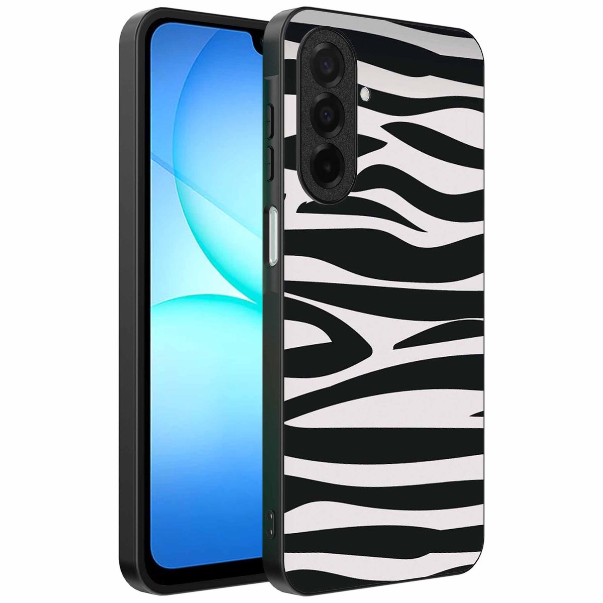 Geschikt voor Samsung Galaxy A17 Telefoonhoesje met zebra opdruk - TPU backcover case zebra design - Zwart Wit - Smartphonica geschikt voor Samsung Galaxy A17