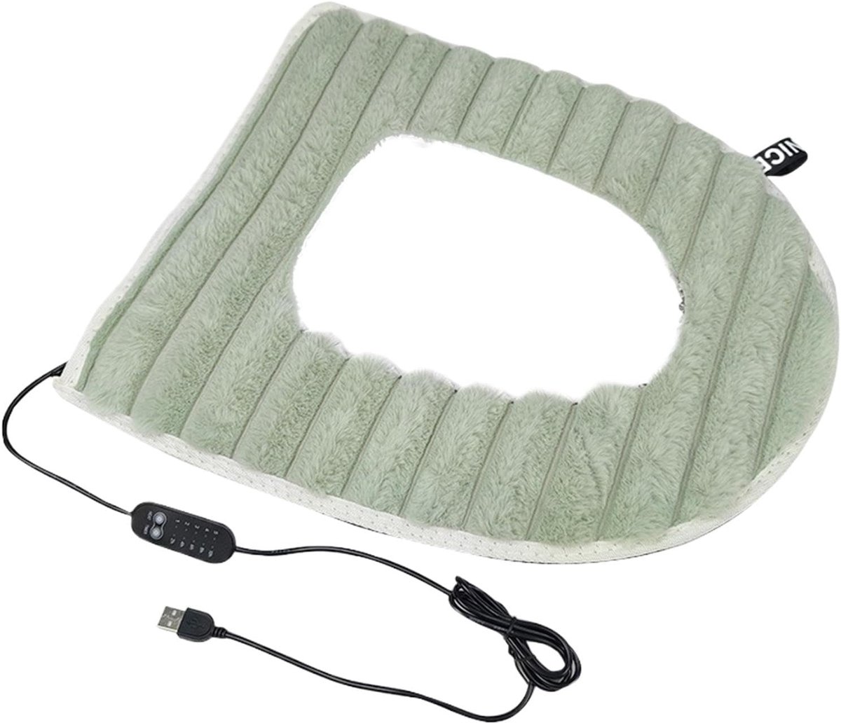 Elektrisch verwarmde toiletbril – USB-aangedreven toiletbril, wasbare zitting – dikke en comfortabele elastische toiletbrilhoes – milieuvriendelijk