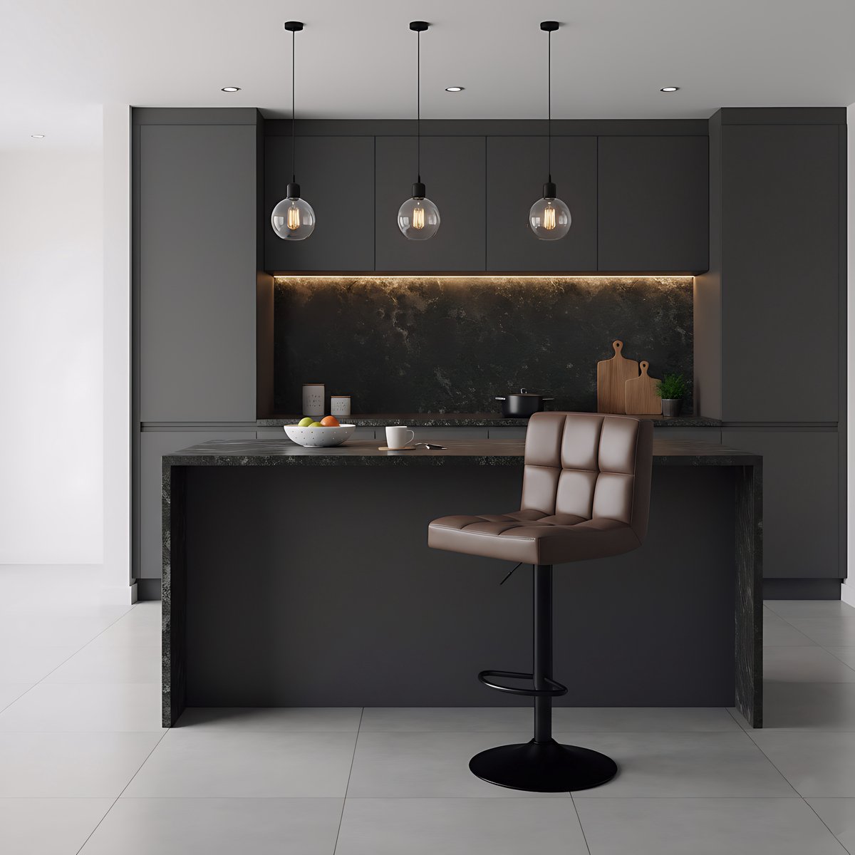 Barstoel set van 2 | Hoogwaardige, comfortabele en draaibare barkrukken met rugleuning en voetensteun, kunstleer & robuust metalen frame, donkerbruin, 43x38x92 cm – Verstelbare keuken- en bistrokruk | Altameubel