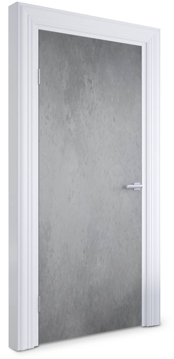 Wallfluent Deursticker - Grijze textuur Deur Sticker - 95 x 205 cm - Grijs Deurfolie - Moderne Deur Sticker - Imitatietextuur Deur plakfolie - Deursticker voor de Slaapkamer - Deurposter