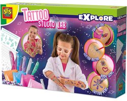 SES Creative Studio Lab Zelf Tattoos Maken met 4 Technieken - Vanaf 5 Jaar - Experimenteerset - Goed Uitwasbaar - Schoencadeautjes Sinterklaas