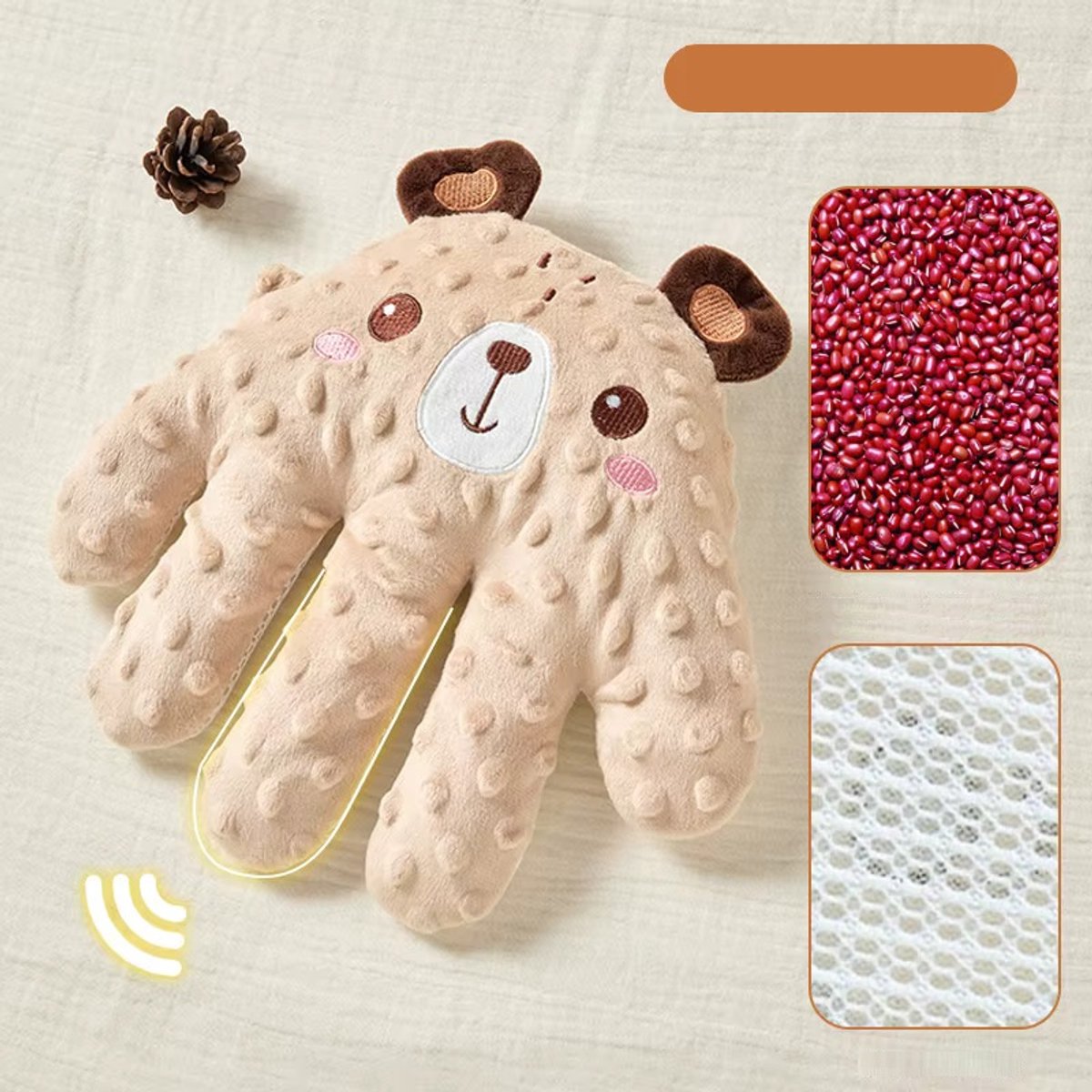 Slaaphulp- Baby Soothing Palm -De Baby rocker - Slaaphulp Voor Baby & Kinderen-Automatisch - Oplaadbaar-Slaaptrainer- Help Baby Beter Slapen - Elektrisch Baby Handkussen - Baby Schrik Preventie Kussen - Drie-snelheidsmodusregeling - Bruine Beer