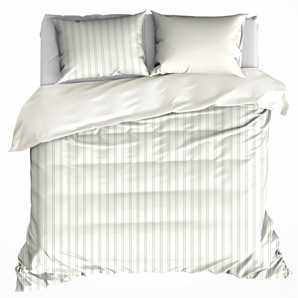 De Witte Lietaer Dekbedovertrek Chiara Winter Moss - 260 x 240 + 2 st. 60 x 70 cm - Katoen Satijn