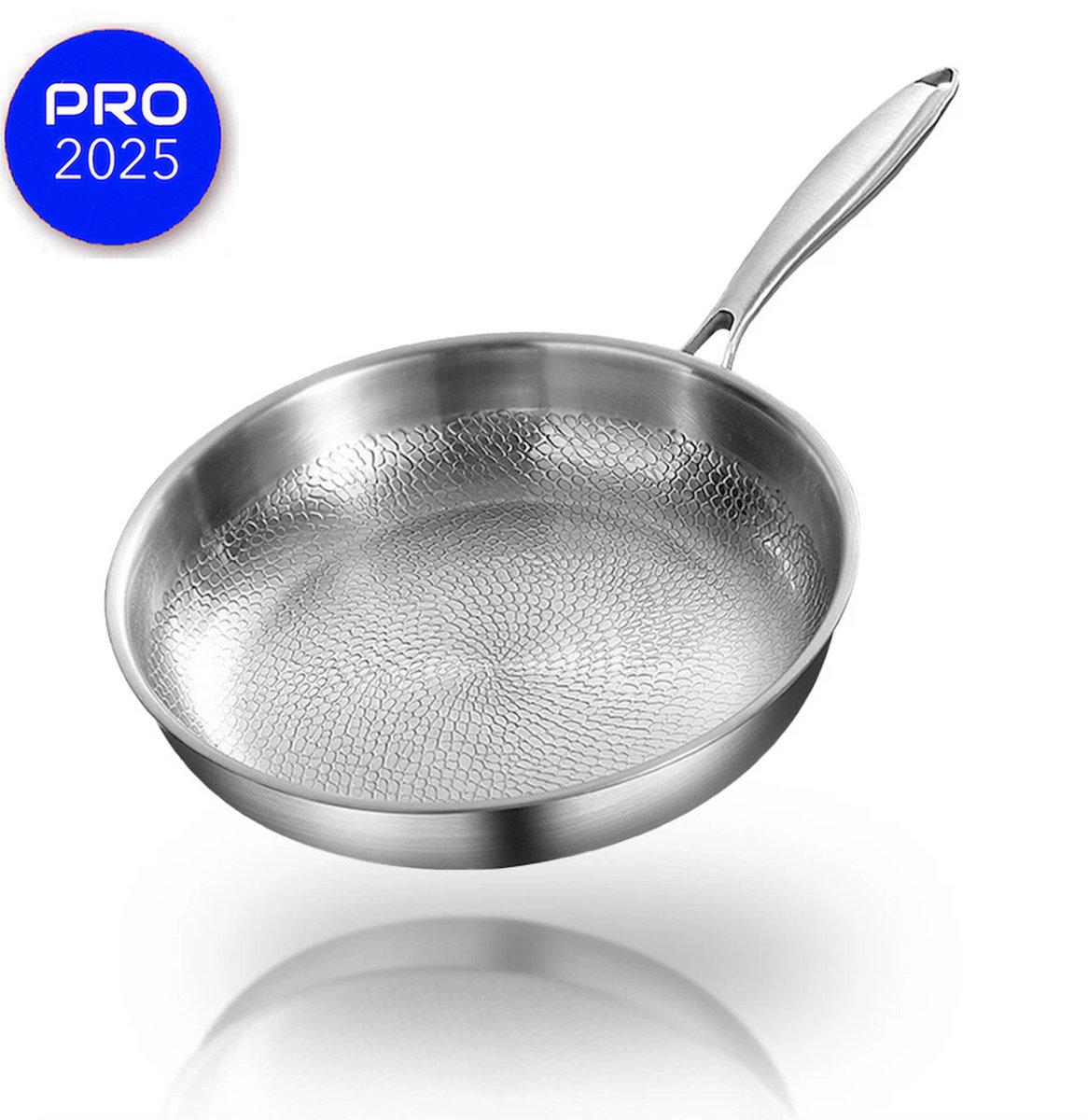 Titanium Pan Gehamerd - Gehamerde Titanium Koekenpan - PFAS Vrije Koekenpannen - Anti-Aanbak - Inductie - Ø 28cm Titaniumpan - For Kitchen Use