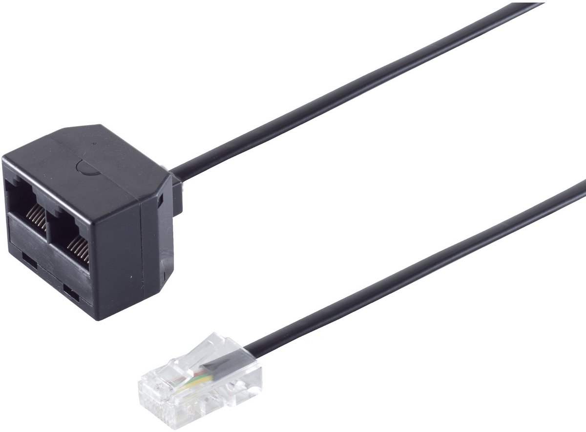RJ45 - RJ45 8-aderige ISDN telefoon splitter / zwart - 0,10 meter