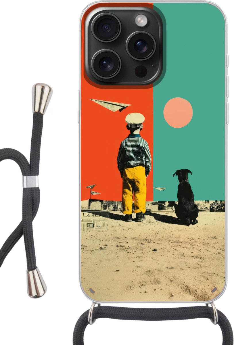 Retro - Jongen - Hond - Rood - Groen