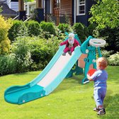 COSTWAY Kinderglijbaan, 6-in-1 kinderglijbaan met basketbalkorf en telescoop, kinderspeelplaats met opbergruimte en antislip treden, voor binnen en buiten, voor jongens en meisjes vanaf 1 jaar (roze