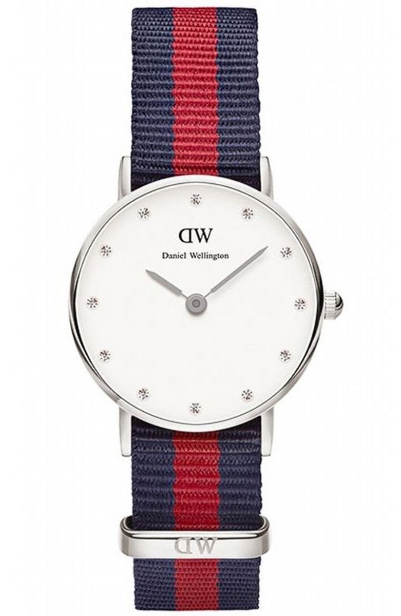 Daniel Wellington 0925DW Classy Oxford - Horloge - Blauw-Rood - Ø 26 mm