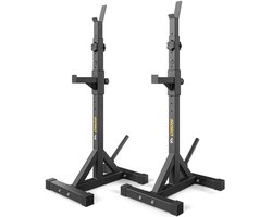 Trex Sport TX-090S – Squat Rack – Verstelbare Haltersteunen – Squatstandaards Set – Incl. Schijfhouder – Veiligheid voor Squats & Bankdrukken – Stabiel Staal – Max. 200 kg