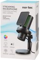 Nor-Tec Streaming Microfoon | USB Microfoon Gaming | Microfoon Podcasting | Professionele Condensator Microfoon | LED Verlichting 6 Modi | Cardioïde Richting | Microfoon voor PC Laptop PS5 | Volume Knop | 180° Verstelbare Standaard