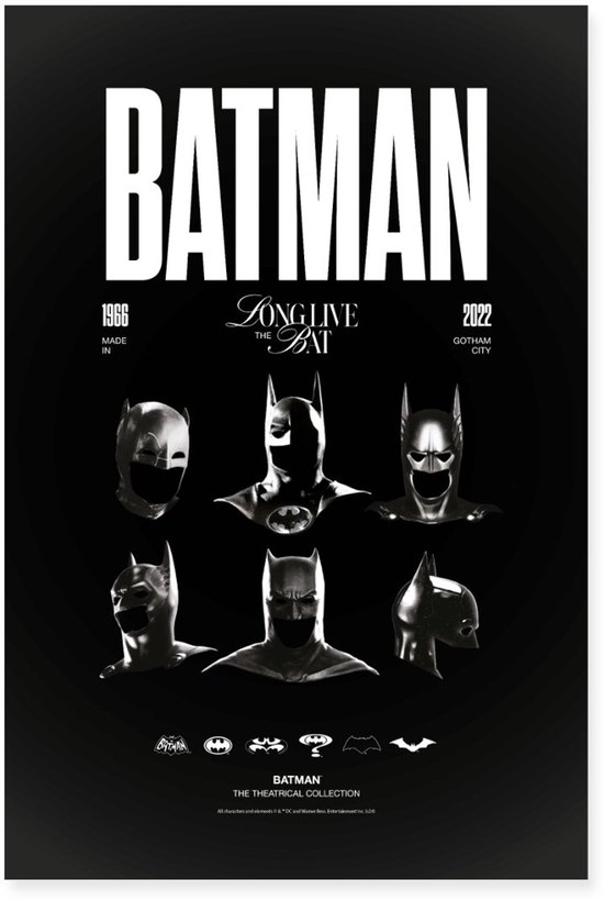 Batman Long Live The Bat Met Maskers Aller Tijden Poster 60x90 cm