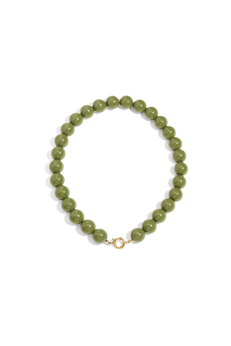 Ketting met grote kralen en frontsluiting-15mm